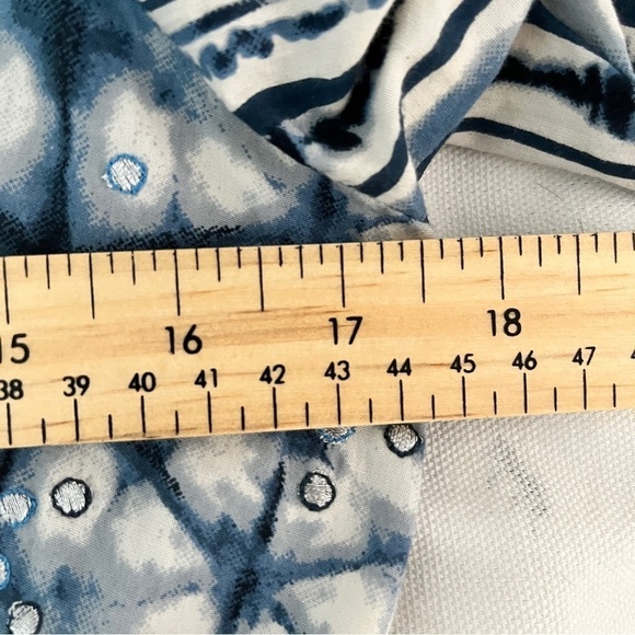 Anthropologie “Behati” Mini Dress Boho Shibori Tie-Dye Metallic Embroidery Small - Picture 14 of 16